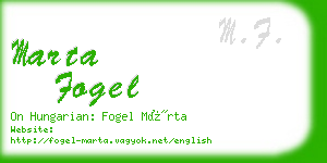 marta fogel business card